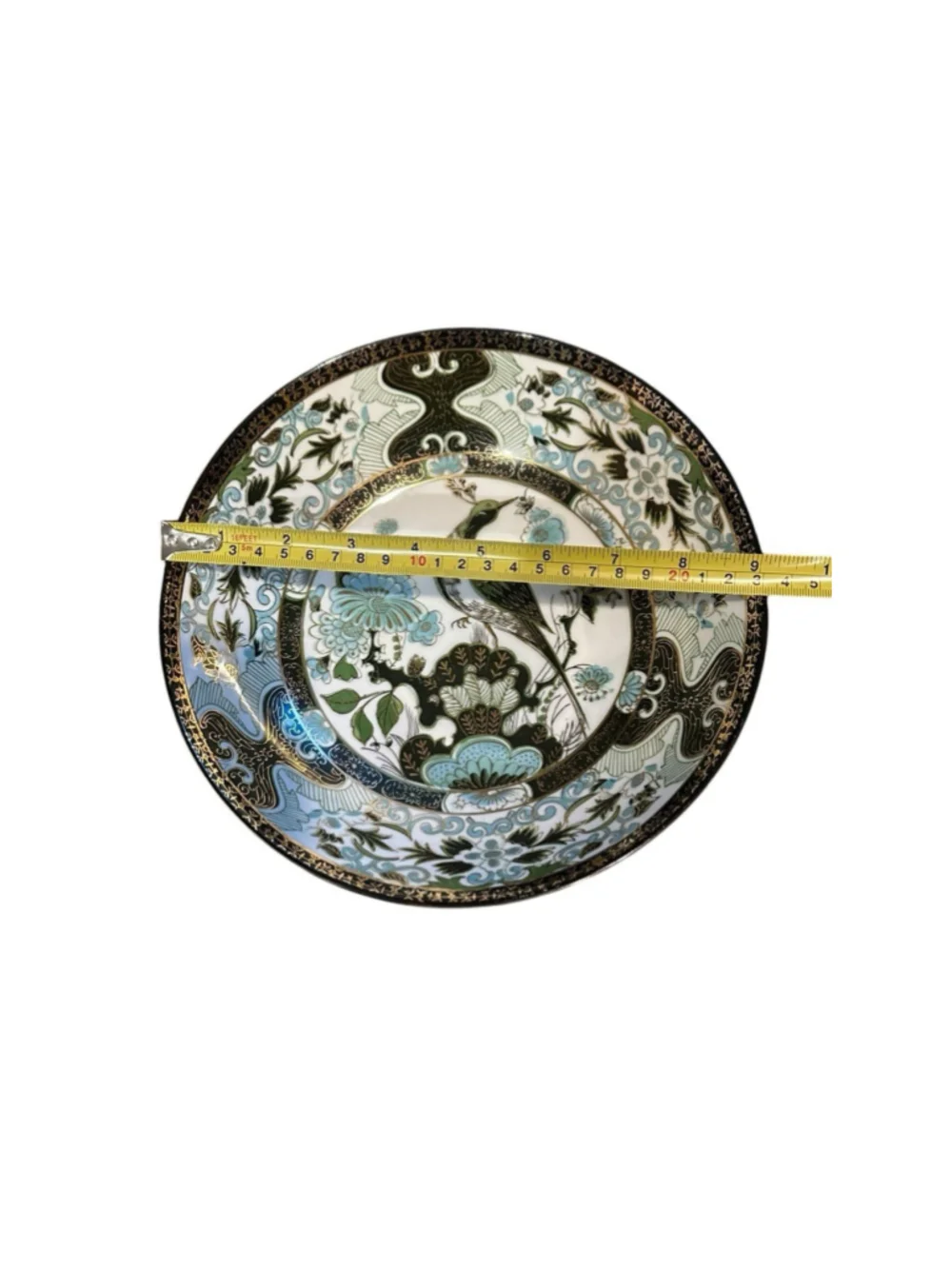 Vintage EW Japan Handpainted Bowl With Peacock And Ornate Gold Trim
